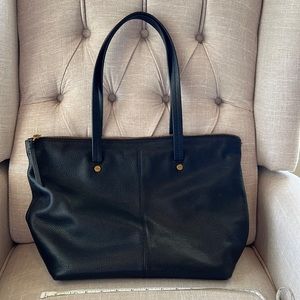 J.CREW Black Devon Zip-top Tote Bag